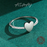 925 Sterling Silver CZ Heart Finger Ring for Women