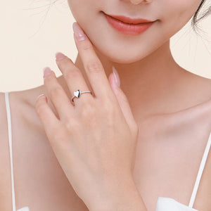 925 Sterling Silver CZ Heart Finger Ring for Women