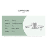 925 Sterling Silver CZ Heart Finger Ring for Women