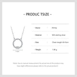 925 Silver Geometric Round Pendant Necklace Statement Minimalist Jewelry