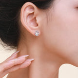 925 Silver Sea Turtle Zircon Stud Earrings Women Fine Jewelry