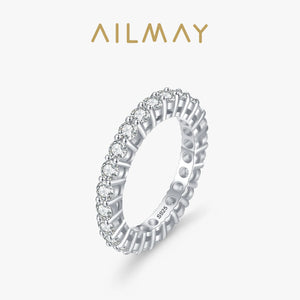 925 Silver Zircon Stackable Setting Finger Ring Women Wedding Jewelry