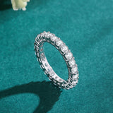 925 Silver Zircon Stackable Setting Finger Ring Women Wedding Jewelry