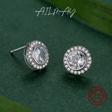 925 Silver Round CZ Earrings for Women Wedding