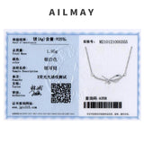 925 Silver CZ Geometric Pendant Necklace For Women