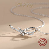 925 Silver CZ Geometric Pendant Necklace For Women