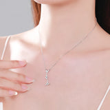 Butterfly & Tree 925 Silver Pendant Necklace Zircon Jewelry