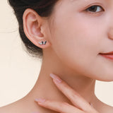 925 Silver CZ Butterfly Earring Romantic Wedding Jewelry