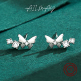 925 Silver CZ Butterfly Earring Romantic Wedding Jewelry