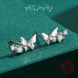 925 Silver CZ Butterfly Earring Romantic Wedding Jewelry