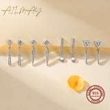 925 Silver CZ Triangle Stud Earrings Wedding Jewelry