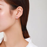 925 Silver CZ Triangle Stud Earrings Wedding Jewelry