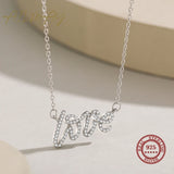 925 Silver Love Letter CZ Pendant Necklace Wedding Engagement