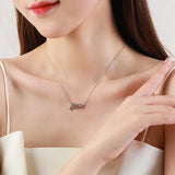 925 Silver Love Letter CZ Pendant Necklace Wedding Engagement