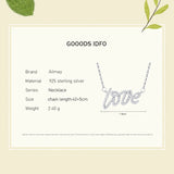 925 Silver Love Letter CZ Pendant Necklace Wedding Engagement