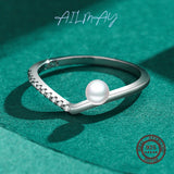 925 Silver CZ & Pearl Water Drop Rings Women Wedding Jewelry