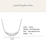 925 Silver CZ Flower Pendant Necklace for Women