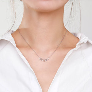 925 Silver CZ Flower Pendant Necklace for Women