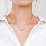 925 Silver CZ Flower Pendant Necklace for Women