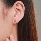 925 Silver Crown CZ Stud Earrings Anti-allergy