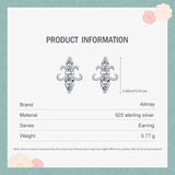 925 Silver Crown CZ Stud Earrings Anti-allergy