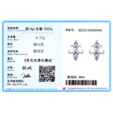 925 Silver Crown CZ Stud Earrings Anti-allergy