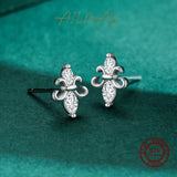 925 Silver Crown CZ Stud Earrings Anti-allergy