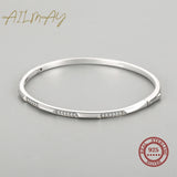 925 Silver CZ Geometric Bracelet Minimalist Style