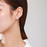 925 Silver CZ Wedding Stud Earrings for Women