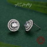 925 Silver CZ Wedding Stud Earrings for Women
