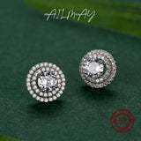 925 Silver CZ Wedding Stud Earrings for Women