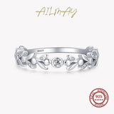 Vintage Lucky Tree Leaf Ring 925 Silver Anniversary Gift