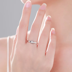Clear Zircon 925 Silver Square Ring Women Fine Jewelry