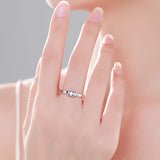 Clear Zircon 925 Silver Square Ring Women Fine Jewelry