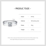 Clear Zircon 925 Silver Square Ring Women Fine Jewelry