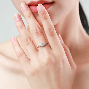 Geometric CZ Sterling Silver Ring for Women