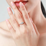 Geometric CZ Sterling Silver Ring for Women