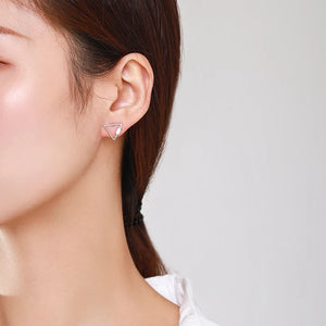 Minimalism Triangle Stud Earrings 925 Sterling Silver Jewelry