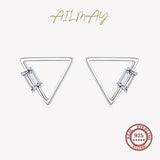 Minimalism Triangle Stud Earrings 925 Sterling Silver Jewelry