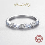 Geometric Stackable Rings Set 925 Sterling Silver Women's Statement Jewelry