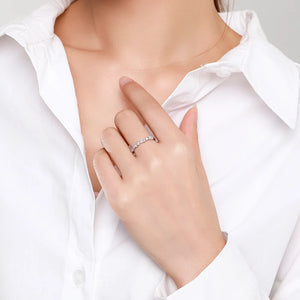 Geometric Stackable Rings Set 925 Sterling Silver Women's Statement Jewelry