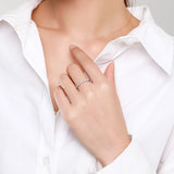 Geometric Stackable Rings Set 925 Sterling Silver Women's Statement Jewelry