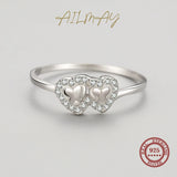 925 Silver Butterfly Heart Ring Clear Zircon Jewelry Gift