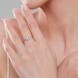 925 Silver Butterfly Heart Ring Clear Zircon Jewelry Gift