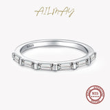 925 Silver Classic Clear Zircon Stackable Rings Women Fine Jewelry