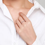 925 Silver Classic Clear Zircon Stackable Rings Women Fine Jewelry