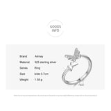 925 Silver Butterfly Adjustable Finger Ring For Women