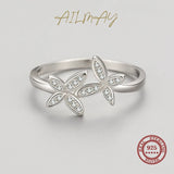 925 Silver Butterfly Rings Zircon Finger Ring Women Jewelry