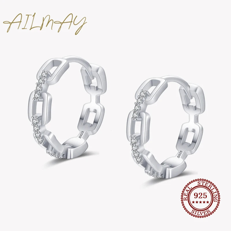 925 Silver CZ Earrings for Women Wedding Jewelry