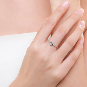 Water Drop Shape CZ Sterling Silver Rings for Women Wedding